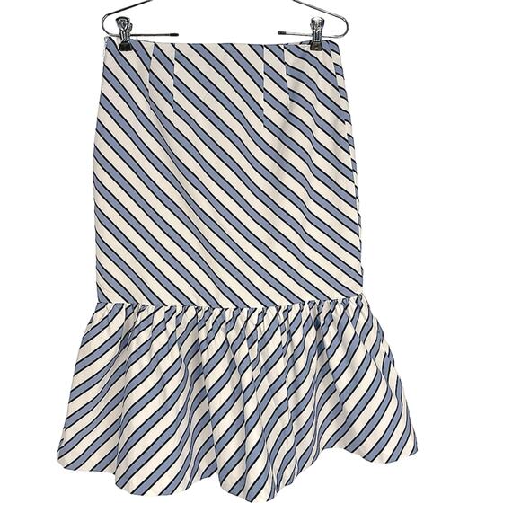 Anthropologie Maeve Ryanne Flounce Hem Striped Midi Skirt Women's Size 6 - Picture 4 of 7